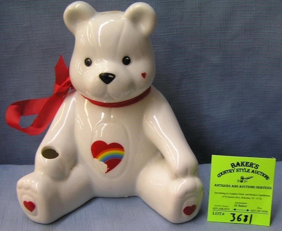 Porcelain seated bear bank