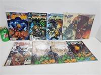 Lot de 9 comics Iron Man, Aquaman, Lobo, Turtles