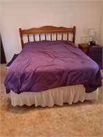 Oak  flower patern bed and mattress  72 x 50