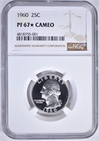 1960 WASHINGTON QUARTER, NGC PF-67* CAMEO