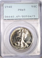 1940 WALKING LIBERTY HALF DOLLAR PCGS PR65