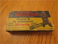 17 rounds of western 30 remington w/bear on box