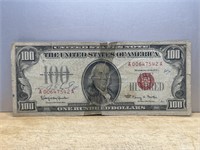 1966 Red Seal $100 United States Note Paper Money