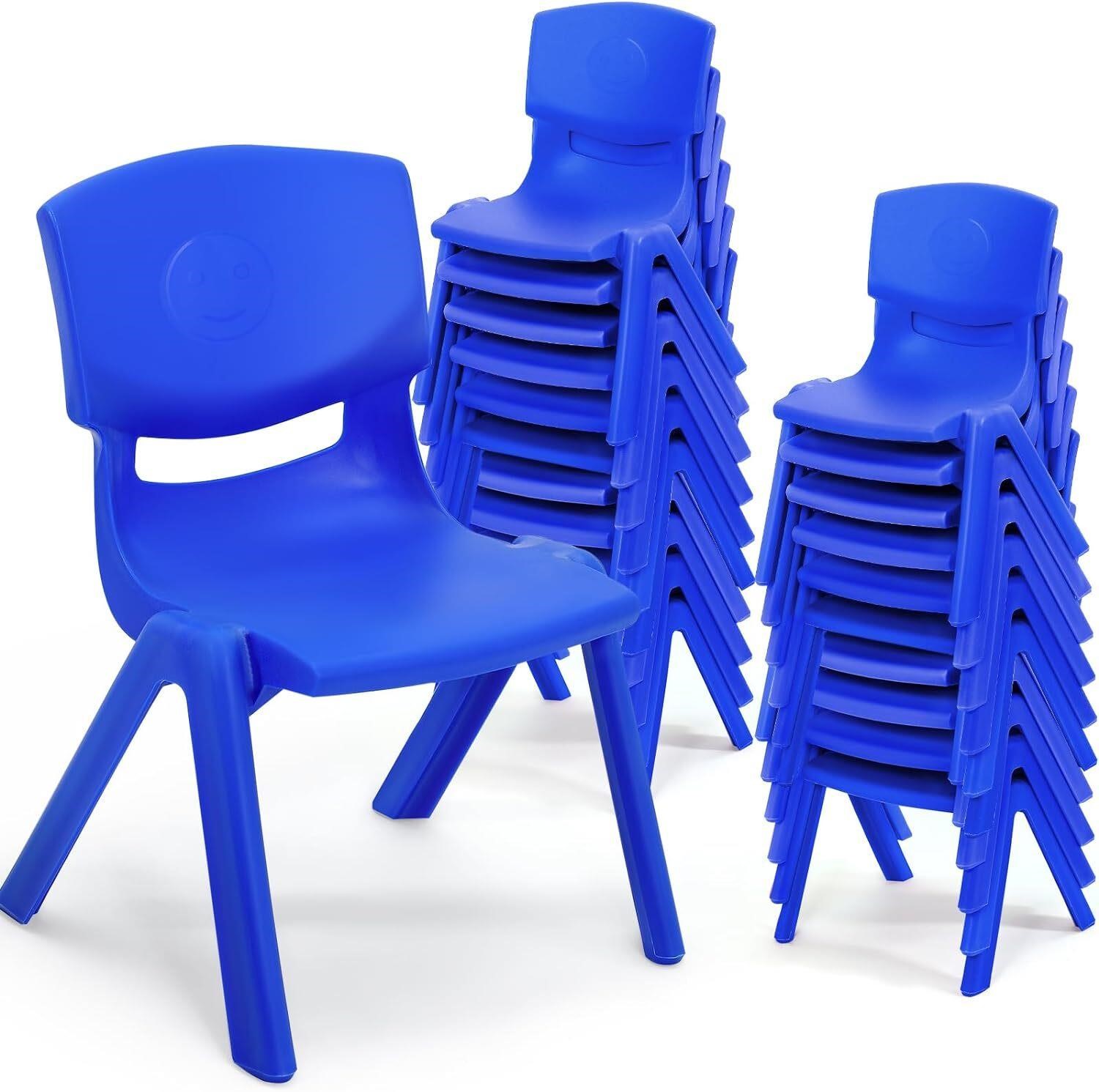 20 Pcs Stackable School Chair 10.24 Inch (Blue)