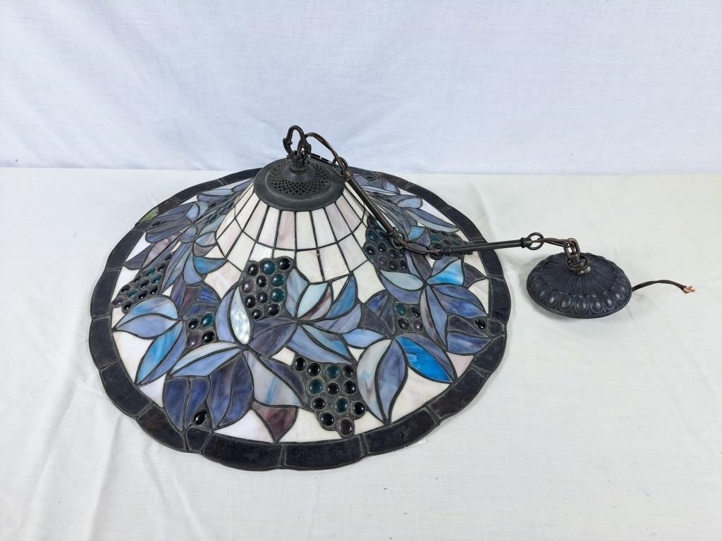 Enchanting stained glass hanging light.