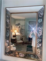 Italian Decorative Brass Mirror w/ Four Panels