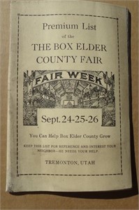 1925 Box Elder Fair Book Tremonton Utah