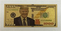 24KT GOLD $1,000 DONALD TRUMP NOTE