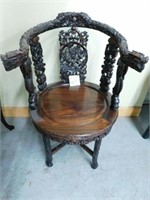 Ornate Carved Oriental Style Chair