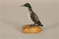 Miniature Loon Decoy, Handcarved and Painted by