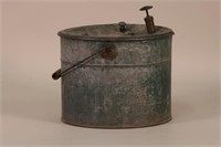 Vintage Metal Minnow Bucket w/ Handpump Aerator,