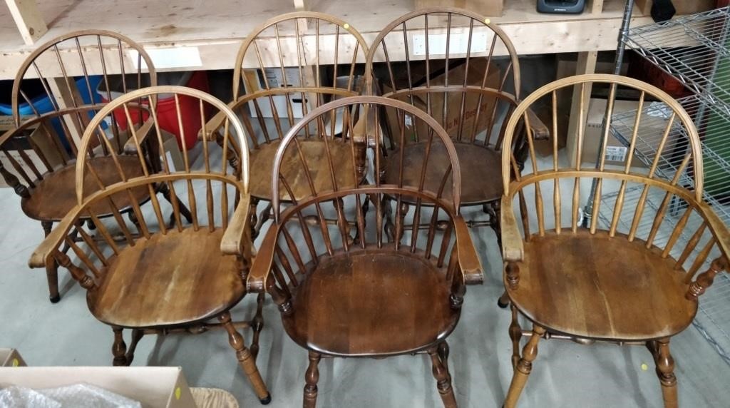 Set of 6 Wooden Dining Chairs