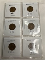 Wheat Pennies 1929, 1935, 1938, 1944, 1957, 1958