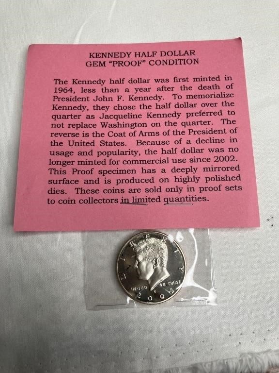 Kennedy half dollar gem proof condition