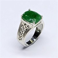Silver Emerald (4.5ct) Ring
