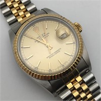 Rolex Oyster Perpetual Date Just Steel Gold Watch