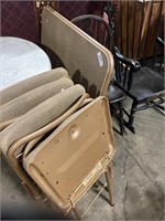 Pleather fold up table and chairs.