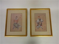 Pair of Chinese Warrior Prints by B. Chan