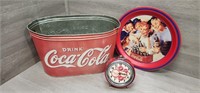 Coca-Cola Lot: Platter, Coke Bin & Alarm Clock