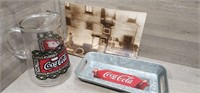 Coca-Cola Lot: 14x11 Photo Print, Glass Pitcher &