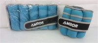 2 Ambor strap on leg or arm weights 4 lb ea. 1 new