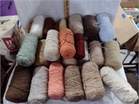 Box Lot of Various Size & Color Yarn
