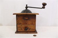 Antique Wooden Coffee Grinder W/Drawer