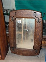 Antique Wall mirror/ hat rack