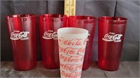 Vtg Coca Cola Plastic Glasses