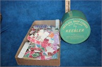 Vintage Stamps & Keebler Tin