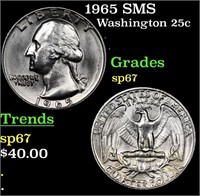 1965 SMS Washington Quarter 25c Grades sp67