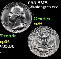 1965 SMS Washington Quarter 25c Grades sp66