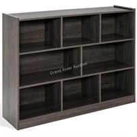 3-Tier Open Grey 8-Cube Display Cabinet