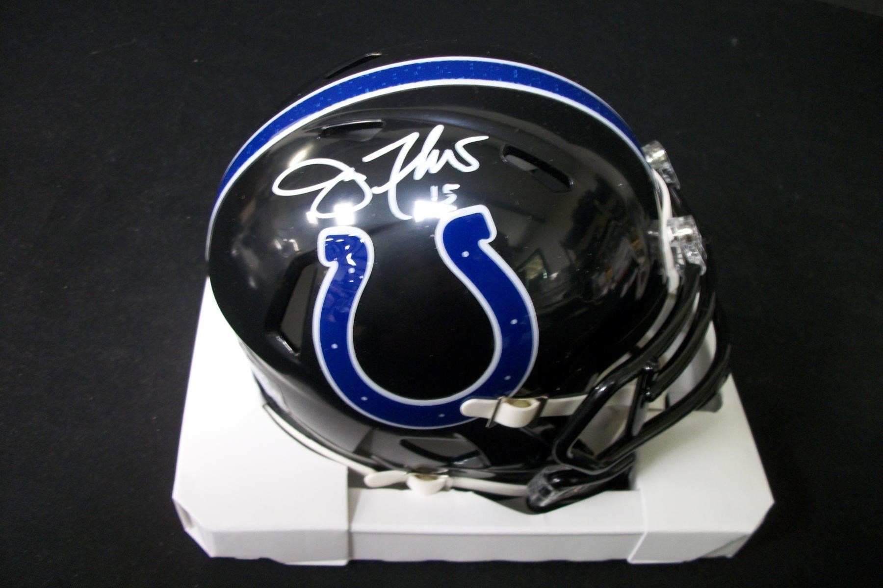 COLTS JOE FLACCO SIGNED MINI HELMET JSA COA