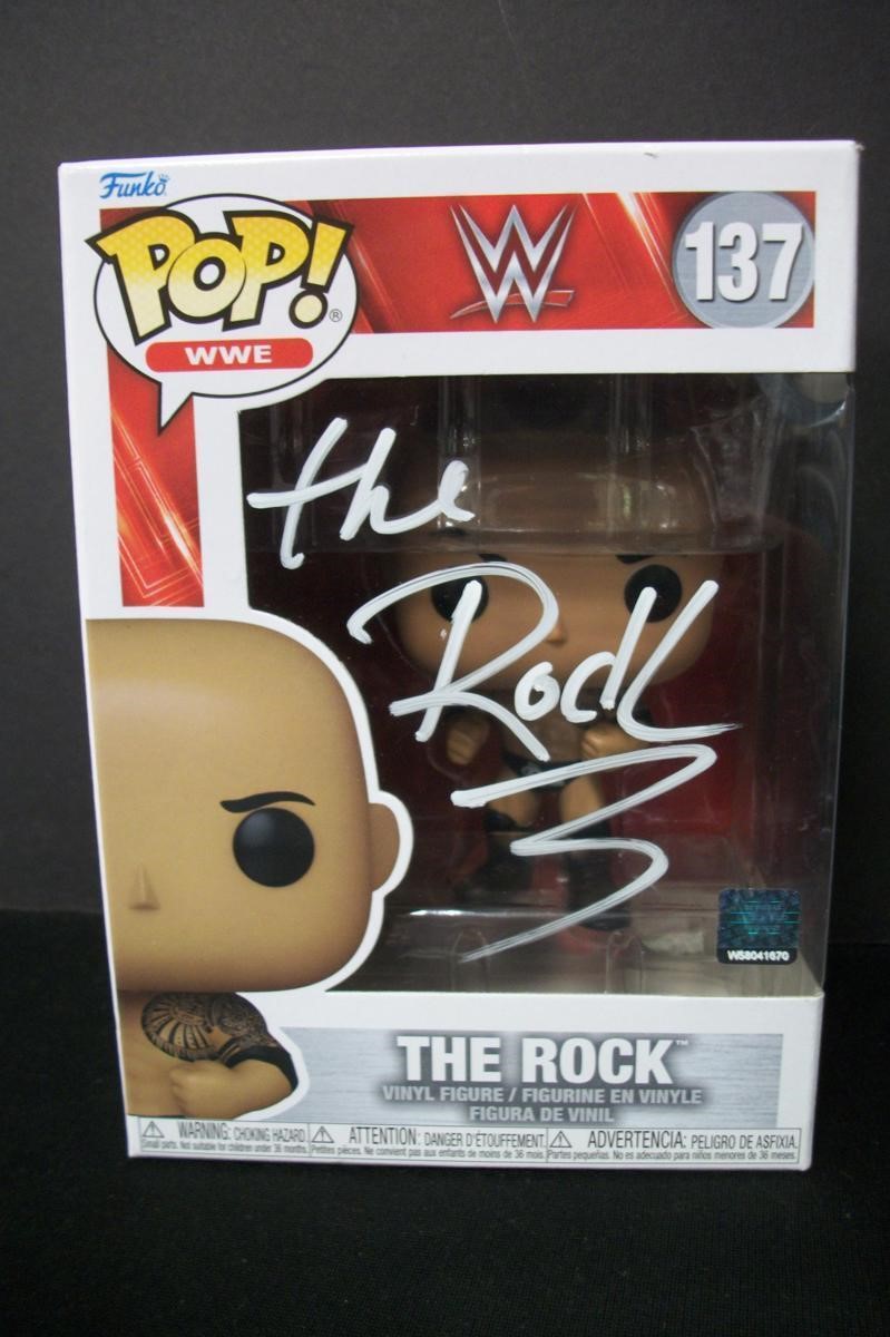 WWE THE ROCK SIGNED FUNKO POP COA