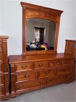 68"w x 33" t- 9 Drawer Dresser with Mirror