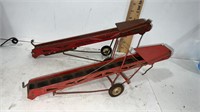 2 Vintage Metal Hay Bail Conveyers