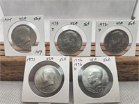 5 USA 50 CENT COINS 1971,1972D,1973D,1974 &1976D