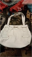 White Genuine Leather Handbag