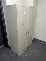 2 Door Metal Cabinet & Bookcase-Room 140