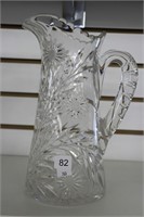 HEAVY CUT CRYSTAL WATER PITCHER 11"