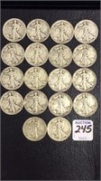 Collection of 18 Half Dollars Including