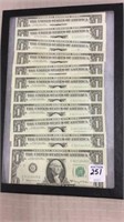 Collection of 11 One Dollar Bills Including