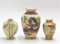 Three various Satsuma vases