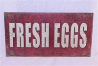 2 metal decorator signs: Fresh Eggs -