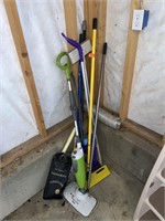 Lot of house cleaning mops and house cleaning