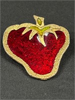 Strawberry shape brooch
