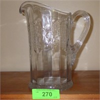 VINTAGE EAPG WATER PITCHER- EMBOSSED GRAPES
