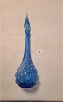 20" Tall Blue Glass Bottle WIth Top