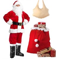 SATINIOR Christmas Santa Claus Costumes Suit 10pc.